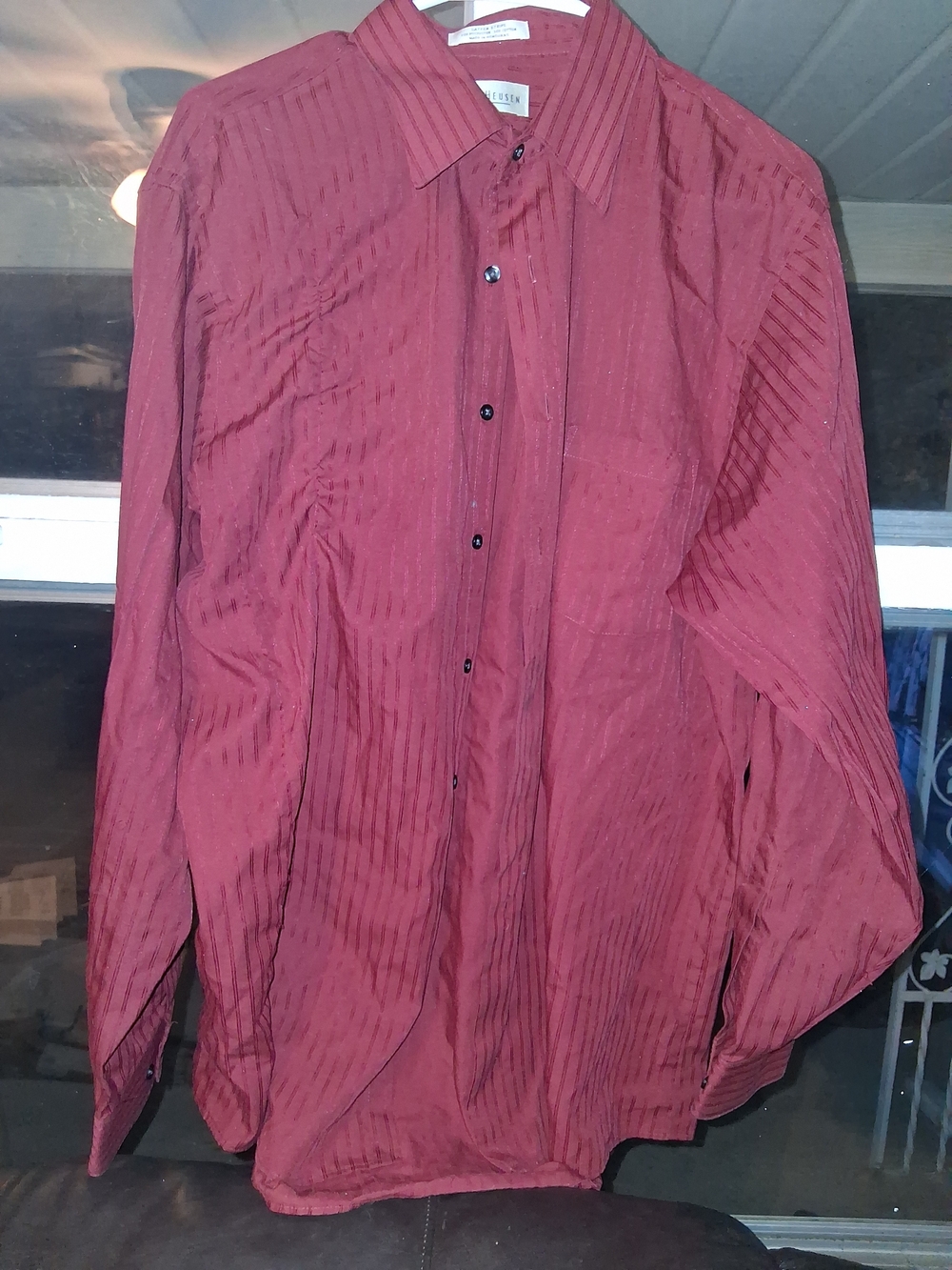 Van Heusen Men's Burgundy Button-Down Shirt